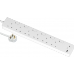 Schneider Electric 施耐德電氣 TSH36ACUSB_3_WE 13A六位安全拖板 (30W PD3.0 Type A+C/3米線) (白色)